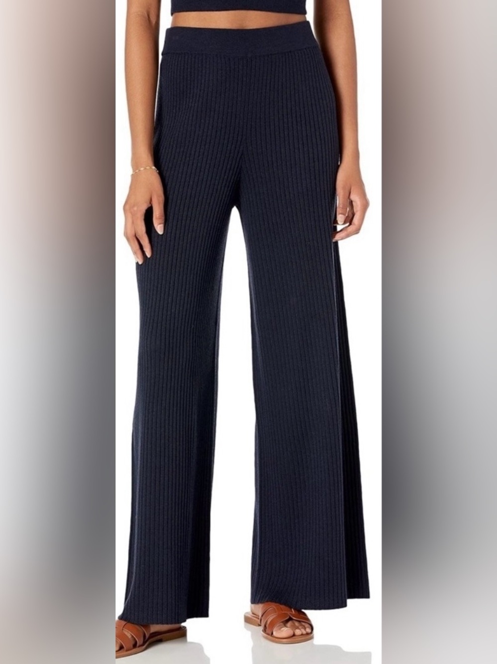 SMASH + TESS Sz XL Ribbed Wide Leg Elastic Waist Pull On Loungewear Pants